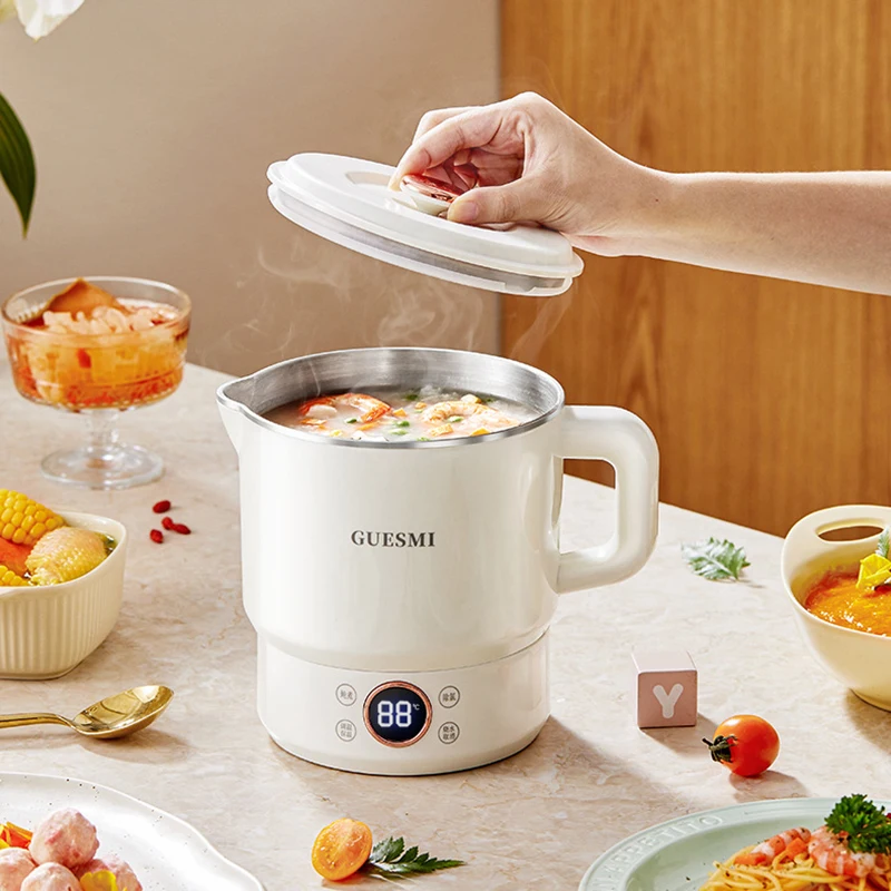 

1500ml Folded Electric Kettle Portable Cooking Pot Multicooker Travel Kettles TeaPot Heating Cup 304 Stainless Steel Slow Cooker