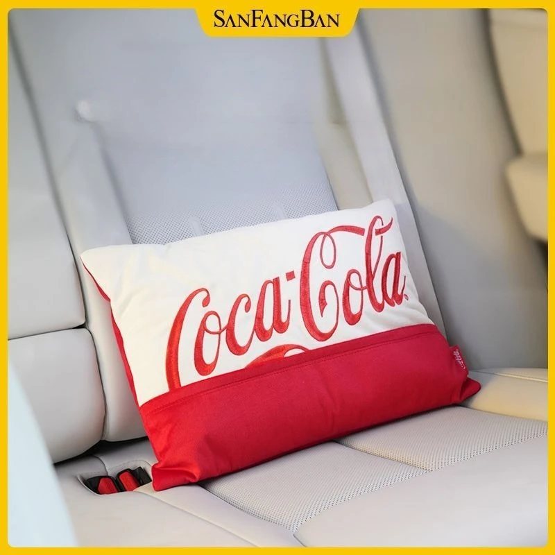 Cola Car Neck Headrest Pillow Waist Support Cushion Auto Seat Neck Pillow Lumbar Pad for Driving Travel Interior Accessories
