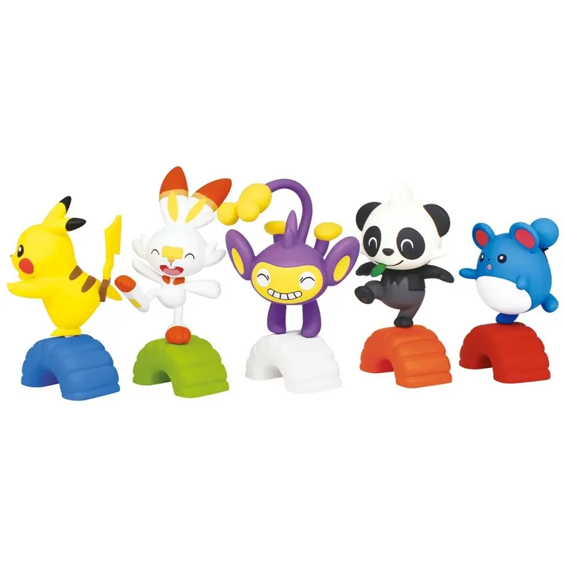 Model opony POKEMON TAKARA TOMY, MODEL POKEMON GACHA Pikachu, Marill, figurki Gashapon