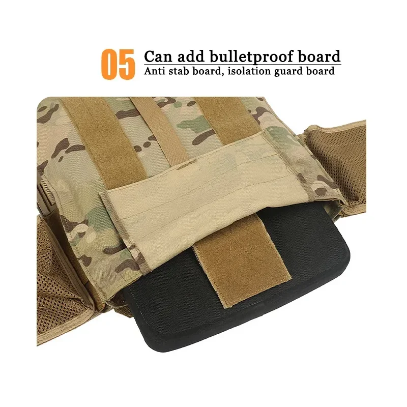  Portaplacas táctico liviano: tela resistente a la abrasión y al desgarro, doble propósito para protección diaria y taladros tácticos
