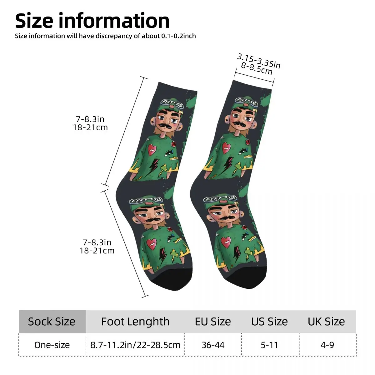 Retro Ferxxo Tour 2024 Ferxxocalipsis World Tour calzini a compressione da uomo Unisex Ferxxo Street Style Pattern stampato Crew Sock