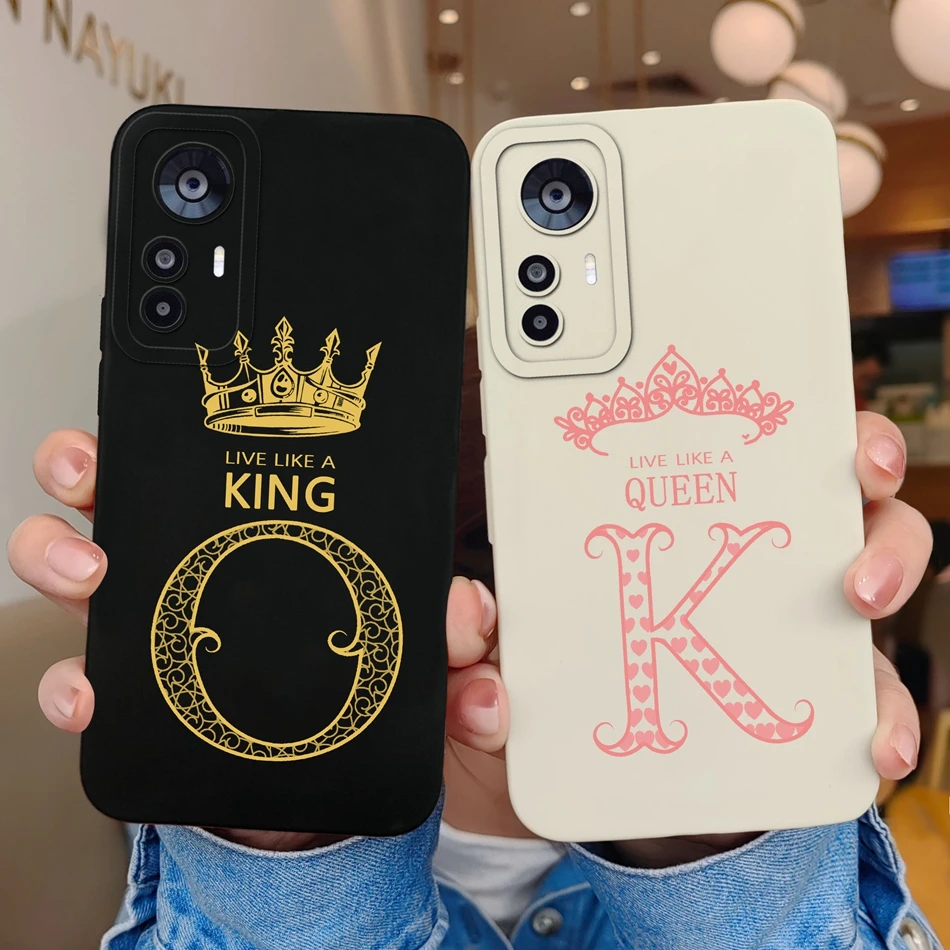 Case For Xiaomi Redmi K50 Pro Ultra A-Z 26 Letter Liquid Silicone Full Protection Personalized Back Cover For Couple Gift Bumper