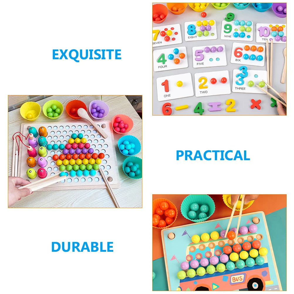 7Pcs Kids Wooden Fine Motor Tweezers Early Learning Montessori Sorting Counting Clips Kids Tweezers