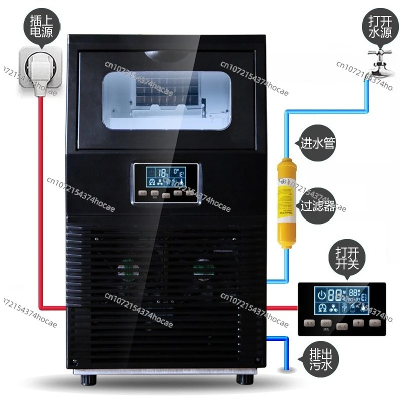 

40kg Desktop Commercial Milk Tea Shop Small Bar Household Fully Automatic Square Ice Maker