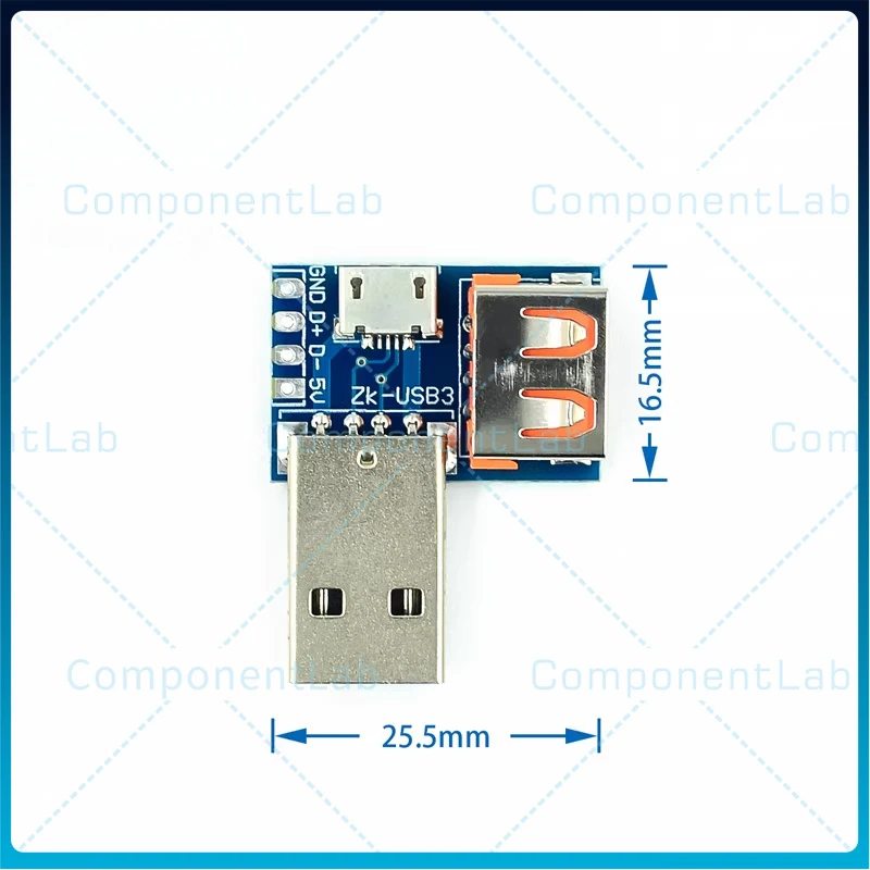 10-50pcs USB Adapter Board Male to Female MicroUSB to Header Type-C 4P 2.54mm Straight Pin