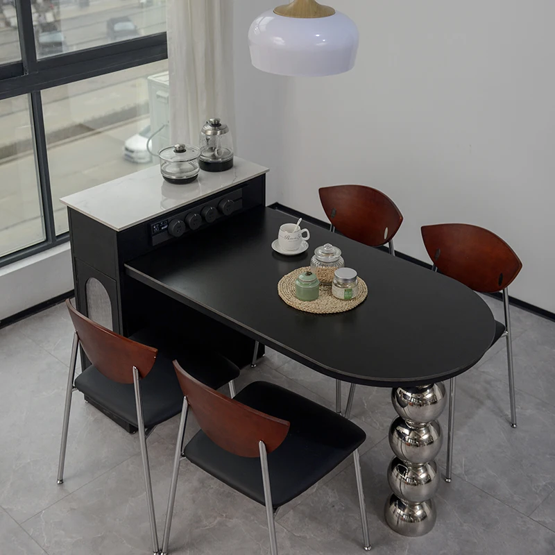 Extendable Kitchen Dining Table Mobile Coffee Restaurant Conference Dining Table Modern Luxury Mesas De Comedor Home Furniture