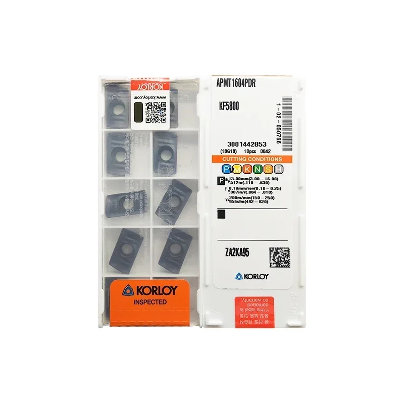 Korloy 100% Original APMT APMT060202PDSR APMT1135PDER APMT1604PDR APMT1135PDR KF5800 -Q -MM PC5300 PC6150 PC3600 Milling Insert