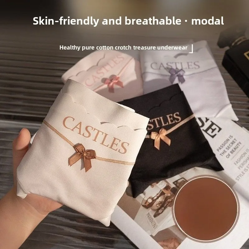 

Женские трусики со средней талией, подтяжкой бедер и живота, бесшовные шорты из модала из чистого хлопка с промежностью для девочек, удобные женские трусы