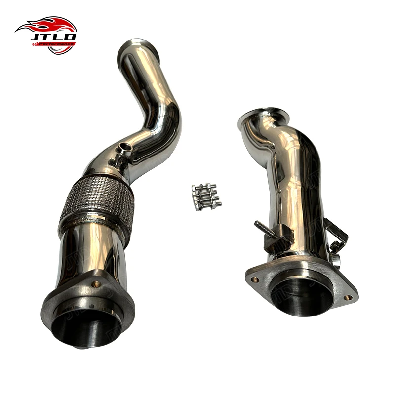 Polished 76mm 3inch Stainless Steel Exhaust Downpipe For BMW G80 M3 G82 M4 G8X S58 Test Escapes Exhaust Pipes