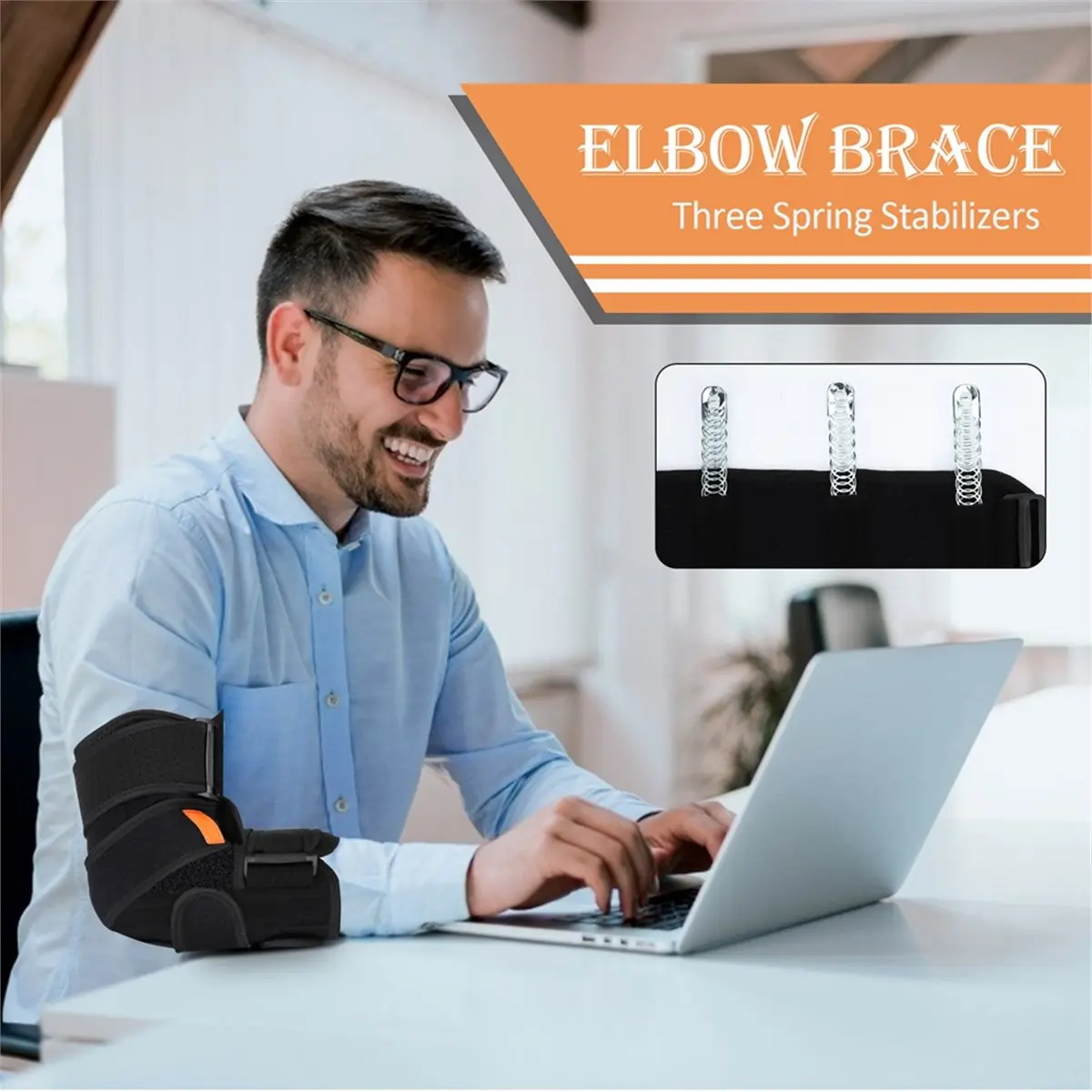 new(A67I) Adjustable Elbow Brace for Cubital Tunnel, Ulnar Nerve Pain Relief & Tendonitis Support, Fits Men and Women