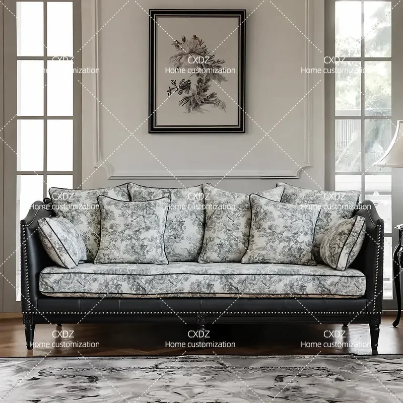 Antique Living Room Double Triple Leisure Sofa Villa Model Room Couch Furniture