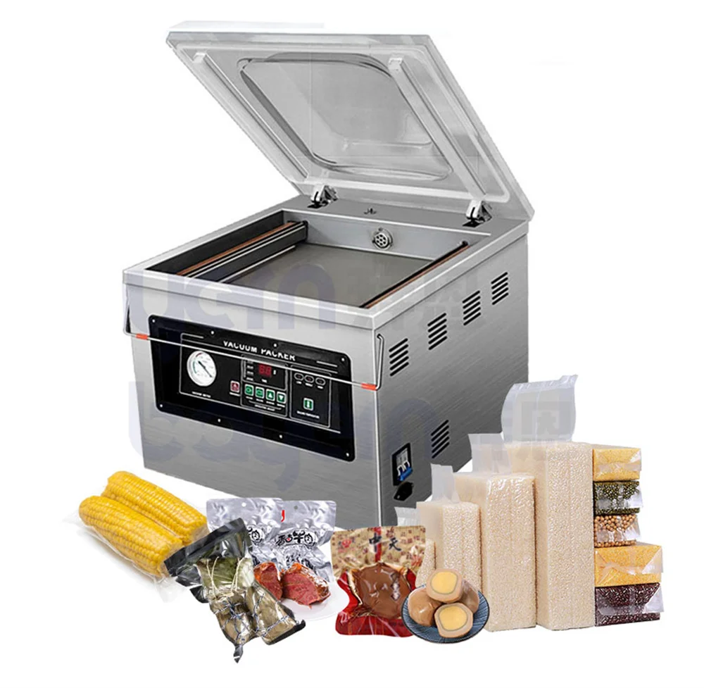 DZ-260 Stainless Steel Food Pork Vacuum Sealer Bags Sealing and Packaging Machine Food Pack Desktop Seal Vacuum Machine