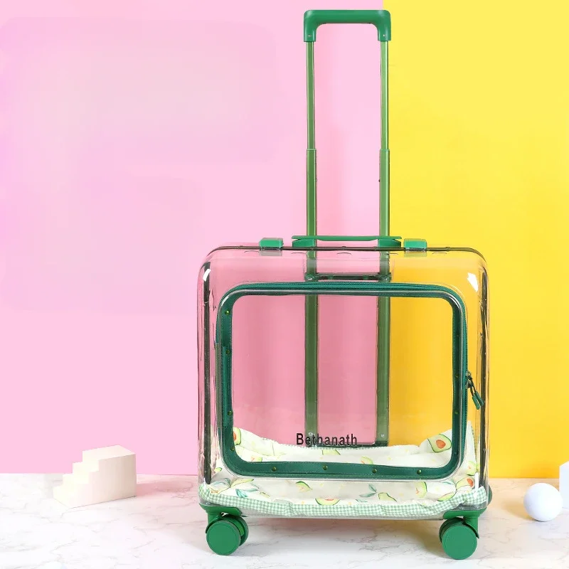 Pet Trolley Case Outing Bubble, Transparent Conveyors and Strollers, Carrier Cabin, Suitcase Bag for Cat, Pet Products Accessori