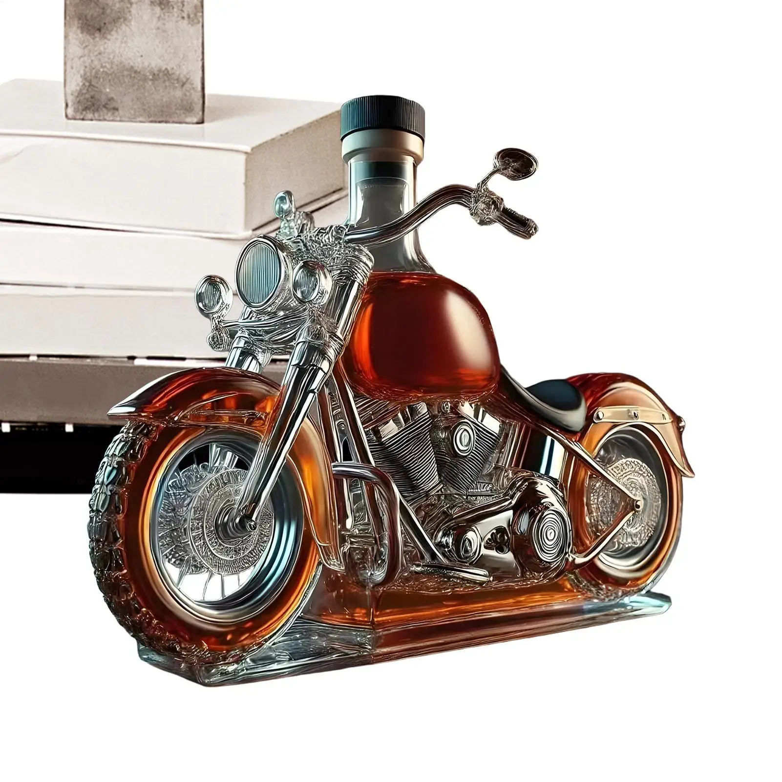 Glass Wine Decanter Motorcycle Liquor Decanter Wine Bottle Funny Drink Bottle Liquor Dispenser for Men Dad Motorcycle Lovers
