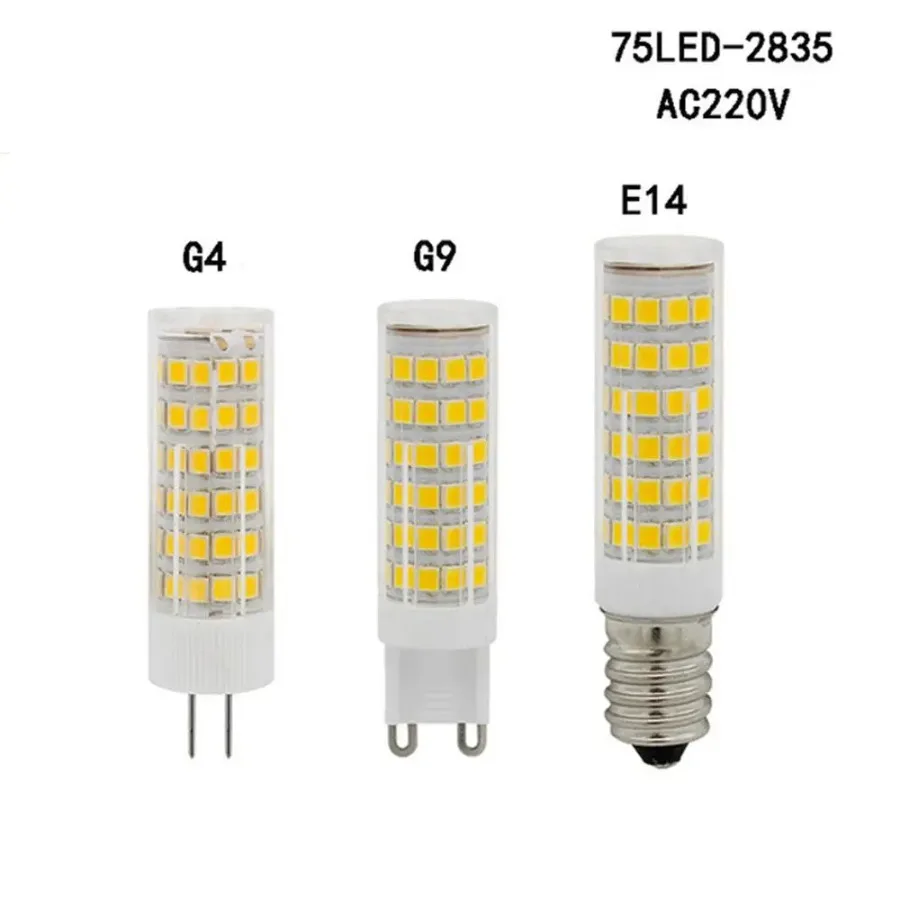 5W 7w G9 E14 G4 Pin SMD2835 LED Corn Crystal Bulb51 Leds 75 Ledsled Crystal Spotlight Chandelier Bulb AC220v 240v 360 Degree