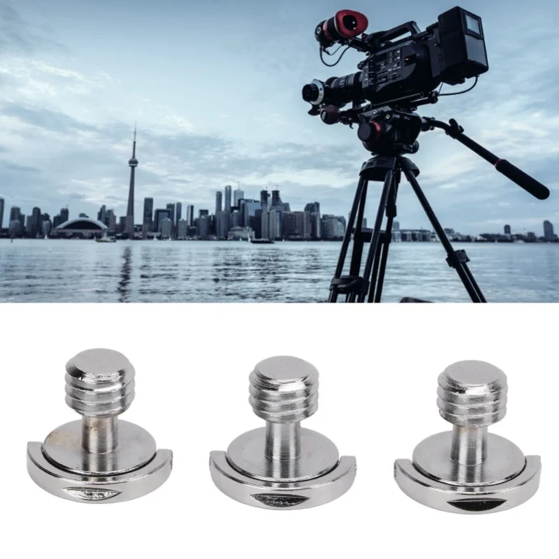 3pcs Camera Screws 3/8in Thread Quick Release Plate Mounting Screw For Photographic Equipment Stand Fill Light Stand