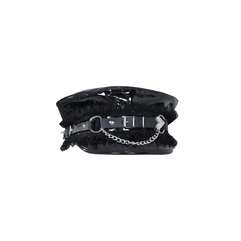 Harajuku Gothic Lolita Hat Women Punk Chain Subculture Spice Girl Cap Hat Female Y2K Girls Accessories Lace Cap — zdjęcie 2