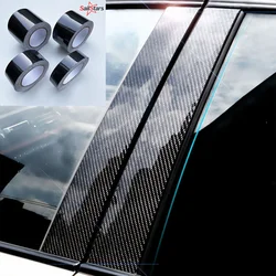 3/5/7/10CM Black Glossy 6D Carbon Fiber Vinyl Wrap Tape Roll Carbon Film Stripes Car Stickers For Pillar Hood Roof Door