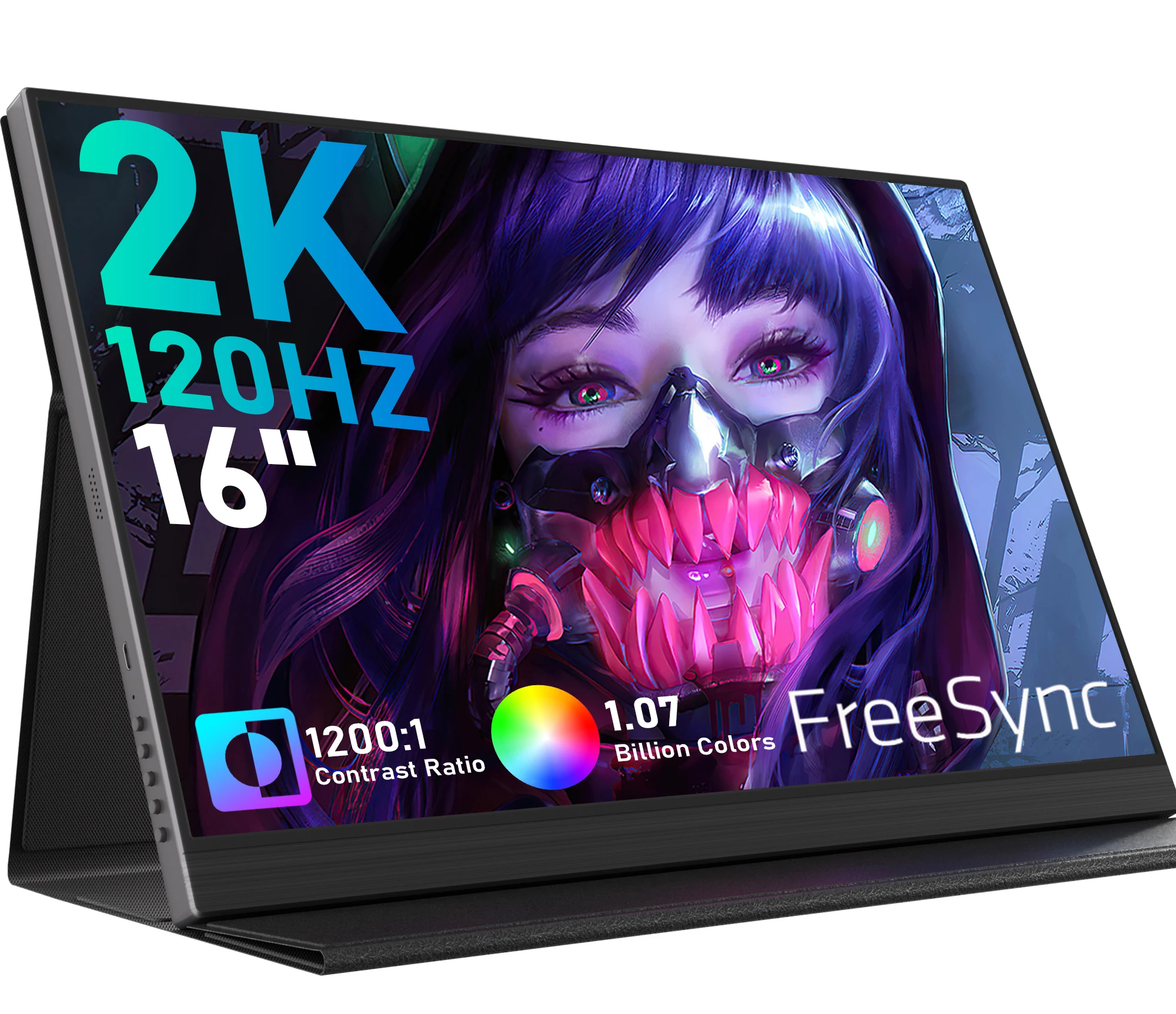 

Amoudo 16" 2.5K 120hz Portable Monitor 2560*1600 16:10 100%sRGB 500Cd/m² Travel Gaming Display for Laptop Switch ps4 ps5 Xbox