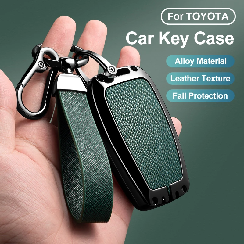 Metalowe etui na kluczyk samochodowy do Toyota CHR Camry Corolla RAV4 Highlander C-HR Prius Land Cruiser Prado, akcesoria do kluczy — 2