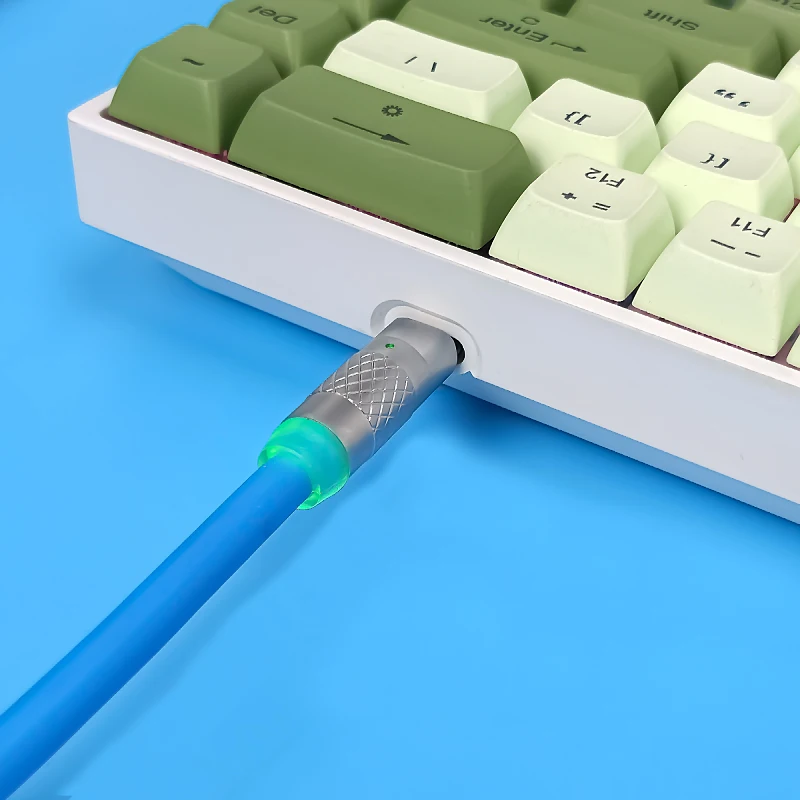 2 인 1 금 도금 나선형 케이블 파라코드, 기계식 키보드 에비에이터 케이블 c형 USB 데스크탑 컴퓨터 액세서리