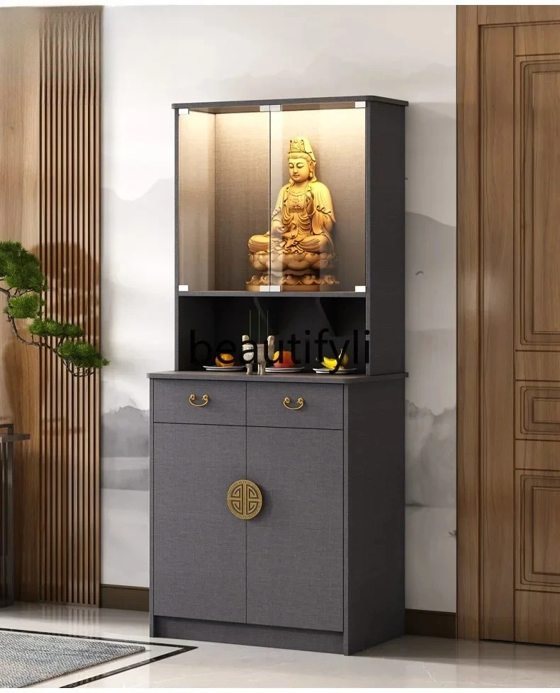 

New Chinese vertical cabinet God of Wealth table incense table Shentai cabinet household Shentai
