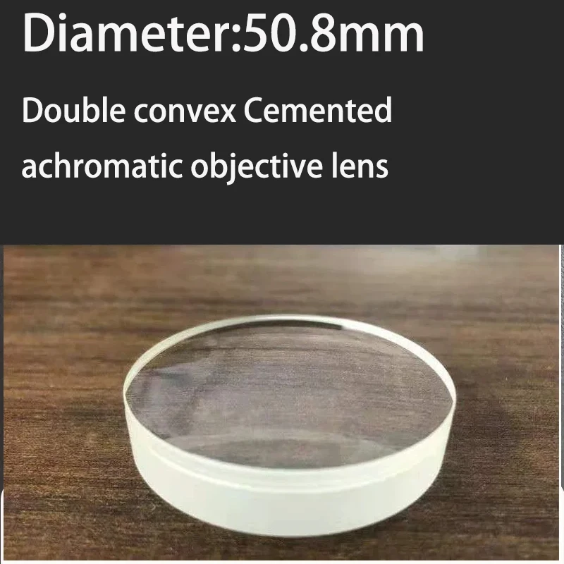 Lentille achromatique double convexe cémentée de diamètre 50,8 mm, longueur focale 75-1000 mm, en verre optique, pour objectif de télescope DIY avec revêtement