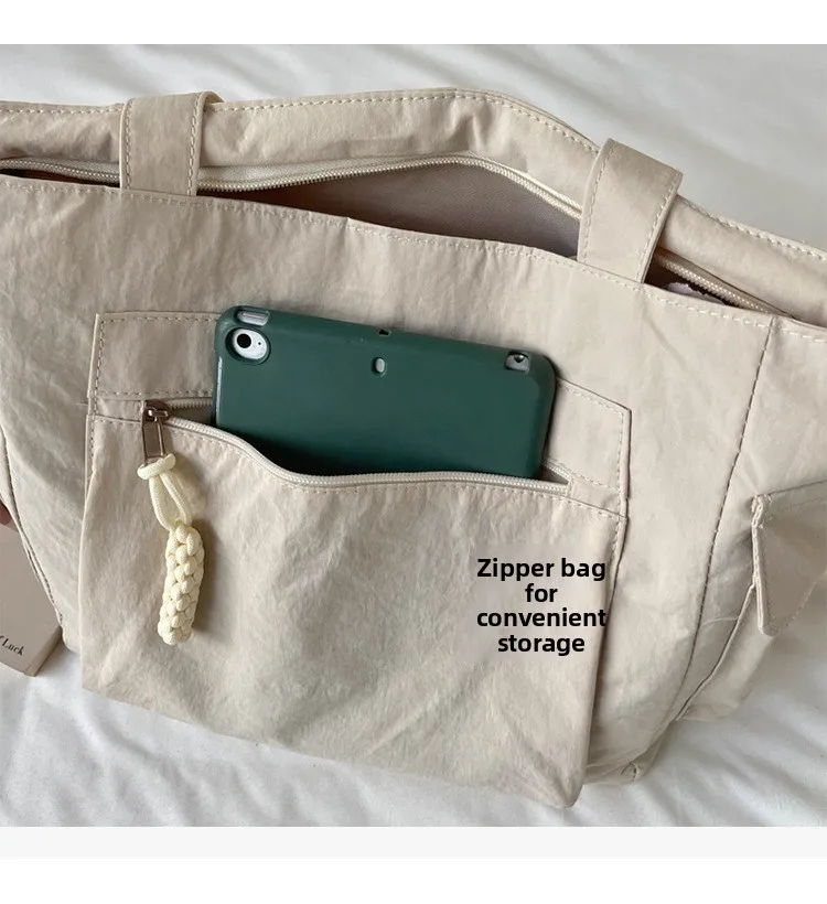 Neue modische Nylon-Schultertasche, große Kapazität, leichte, lässige Alltagstasche, Umhängetasche für Damen – Detail 3