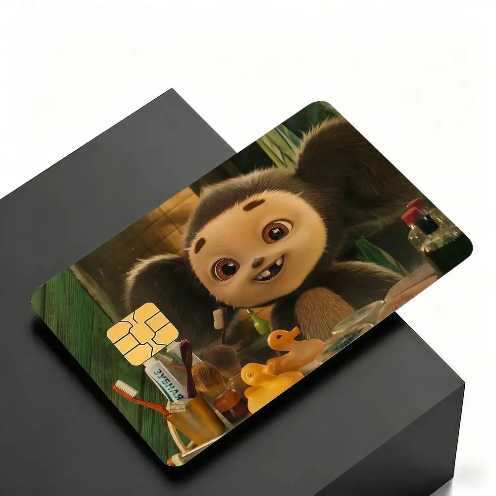 2026 Movie C-Cheburashka 2 Credit Skin Cover Card Stickers 4PCS Film Bus Pass Front Decoration Bank Debit Waterproof