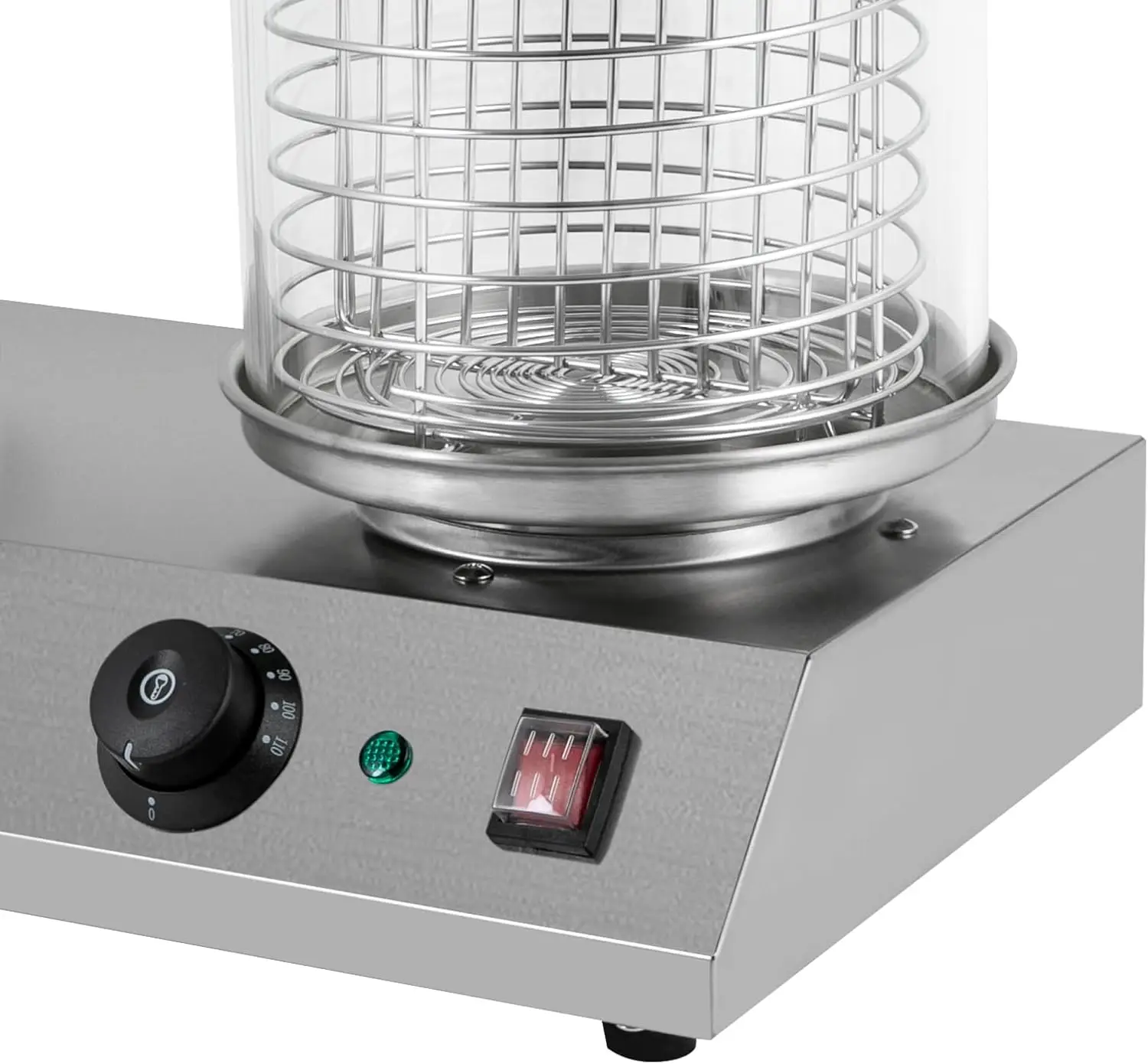 Grill,Electric Bun Warmer Cooker, Bread Toaster Machine with Temperature Control and 3 Heating Rods for Hot Dogs,Egg Rolls