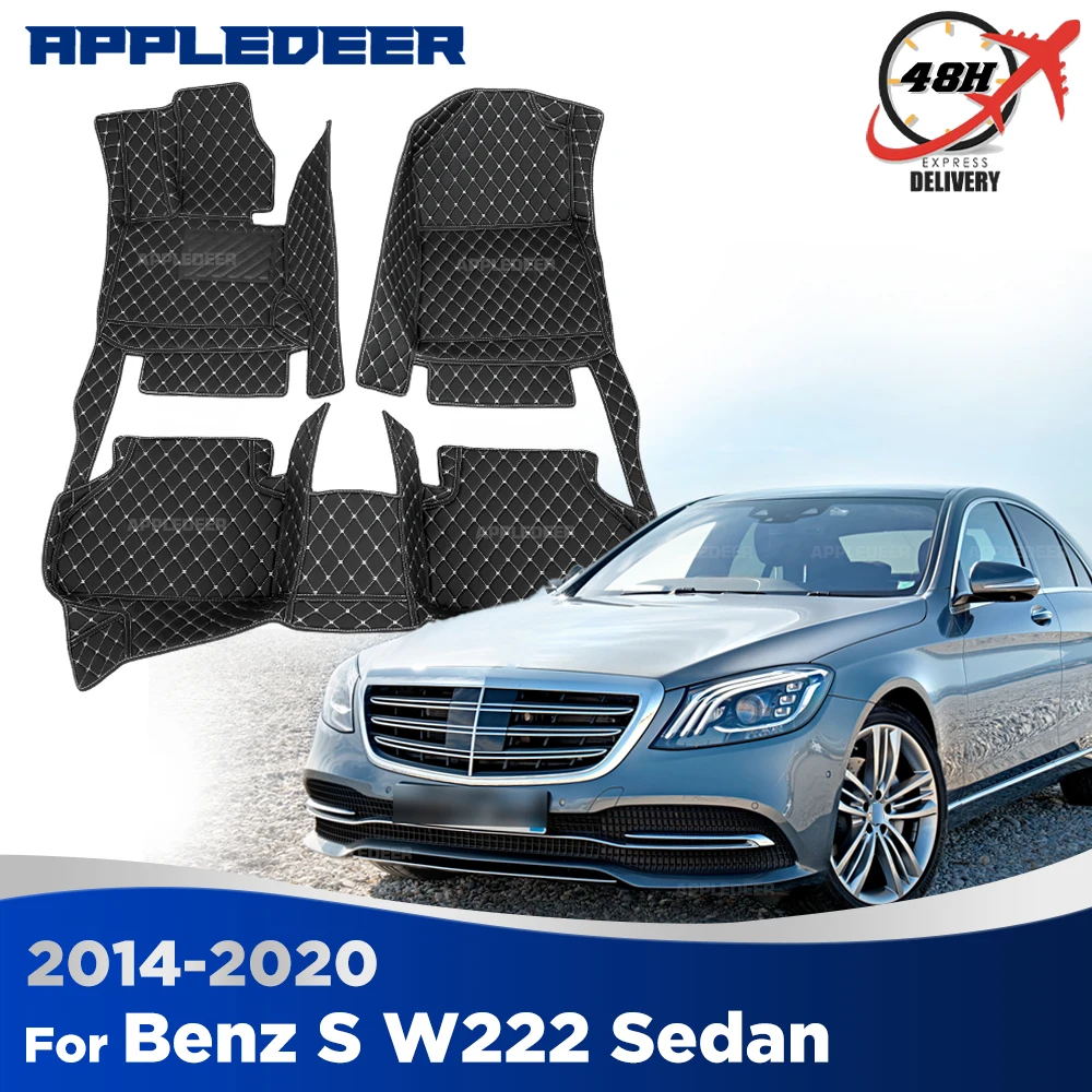 

Car Floor Mats For Benz S W222 Sedan 4-seat 2014-2020 2019 2018 2017 2016 2015 Foot Pads Carpet Cover Interior Accessories