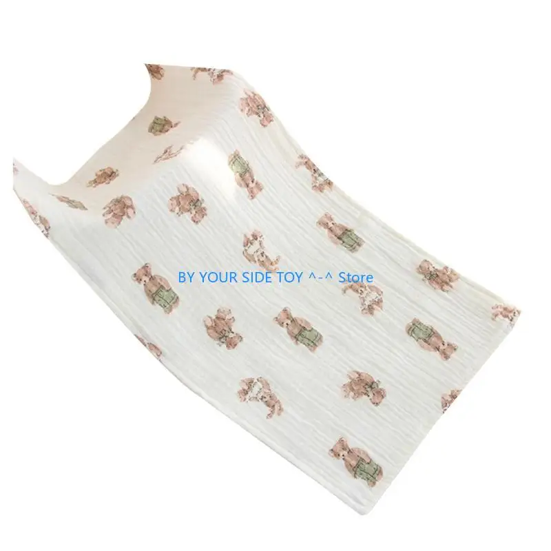 

Cartoon Print Burping Cloth for Kids 4-Layer Handkerchief Sweat Absorb Facecloth U6XE