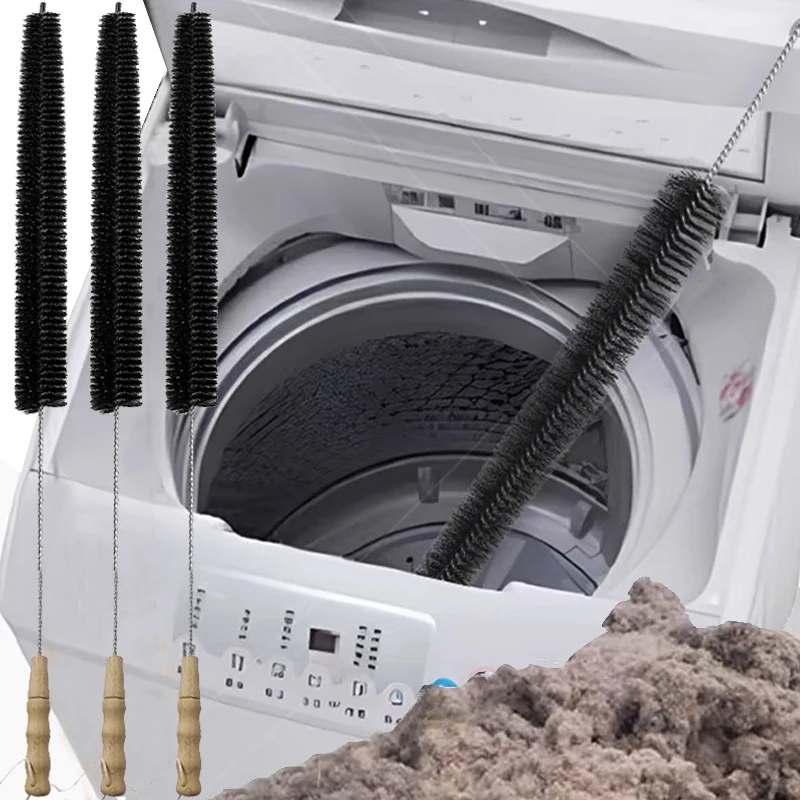 

Flexible Dryer Vent Brush with Wood Handle for Removing Lint Refrigerator Coil Corner Gaps Cleaning Brush Bathroom Kitchen Clean