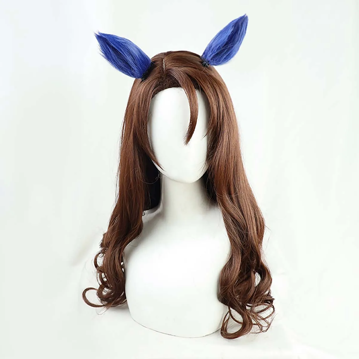 Adult Anime Game Character Roleplay Uma Musume Pretty Derby King Halo Cosplay Wig with Ears