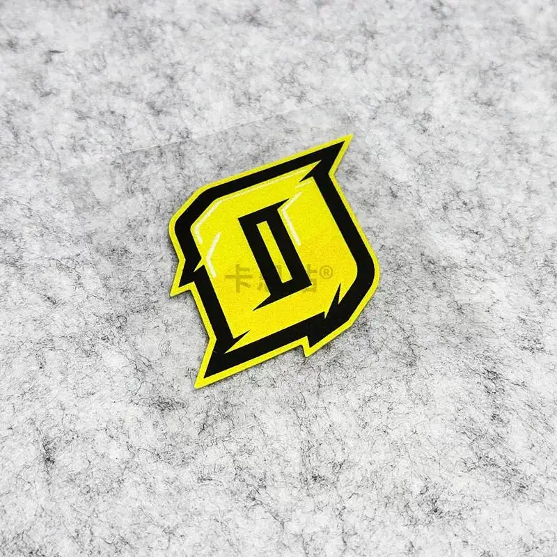 1Pc Yellow Black 0-9 Racing Style Vinyl Car Sticker, Waterproof Reflective Decal for Motorcycle Helmet & Laptop