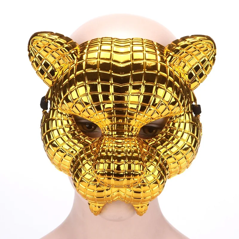 Halloween Tier-Cosplay Löwe Tiger Leopard Bühnenshow-Requisite Maske Goldener Leopard Partymaske Kostümzubehör Partyzubehör – Detail 3