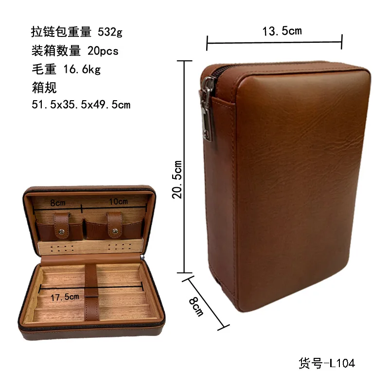 Luxury pu leather cigar box portable travel cigar box cigar gift box with wooden insert wholesale