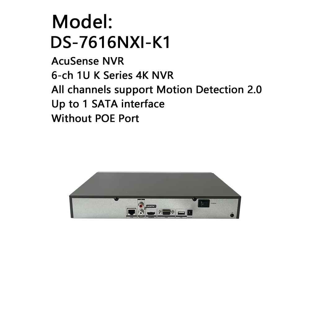الأصلي Hikvision DS-7616NXI-K1 16-ch 1U بدون Poe Port AcuSense 4K NVR شبكة مسجل فيديو نظام الدائرة التلفزيونية المغلقة 1 واجهة SATA #6