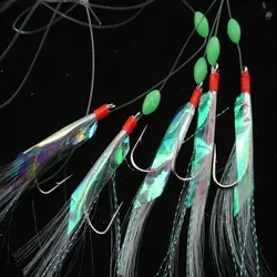 Multi-Color Soft Silverskin Fishing Lure Set, imitação de isca de camarão, cristal gancho farpado para variedade peixe iscas, 5 pcs por conjunto