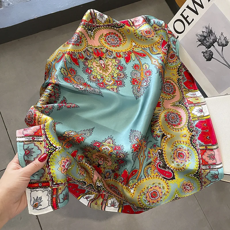 Écharpe carrée injSquare pour femme, foulard pour le cou, bandeau, bandana, châle rond pour la présidence féminine, haute qualité, 2024 naturel, nouveau, 100%