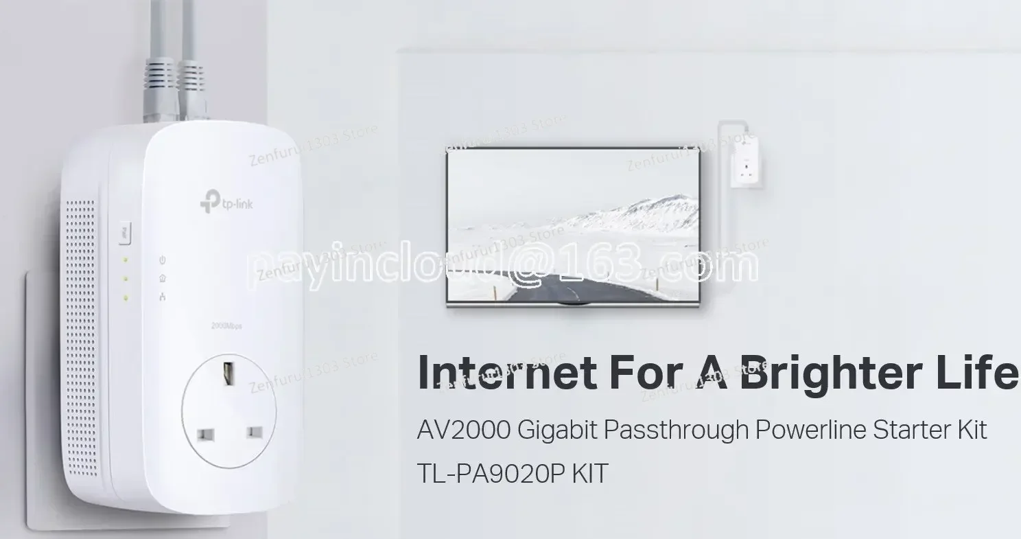 TL - Pa9020p Kit Paire Av2000 DC Câblé électrique Chat 2 Bouchées Gigabit