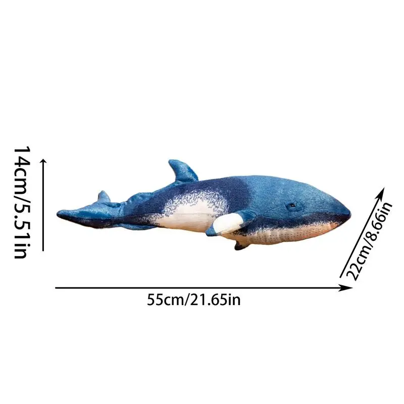 Plush Whale Doll Simulated Stuffed Marine Animal Throw Pillow Adorable Plush Whale Toy for Living Room Bedroom Kid Room Sofa