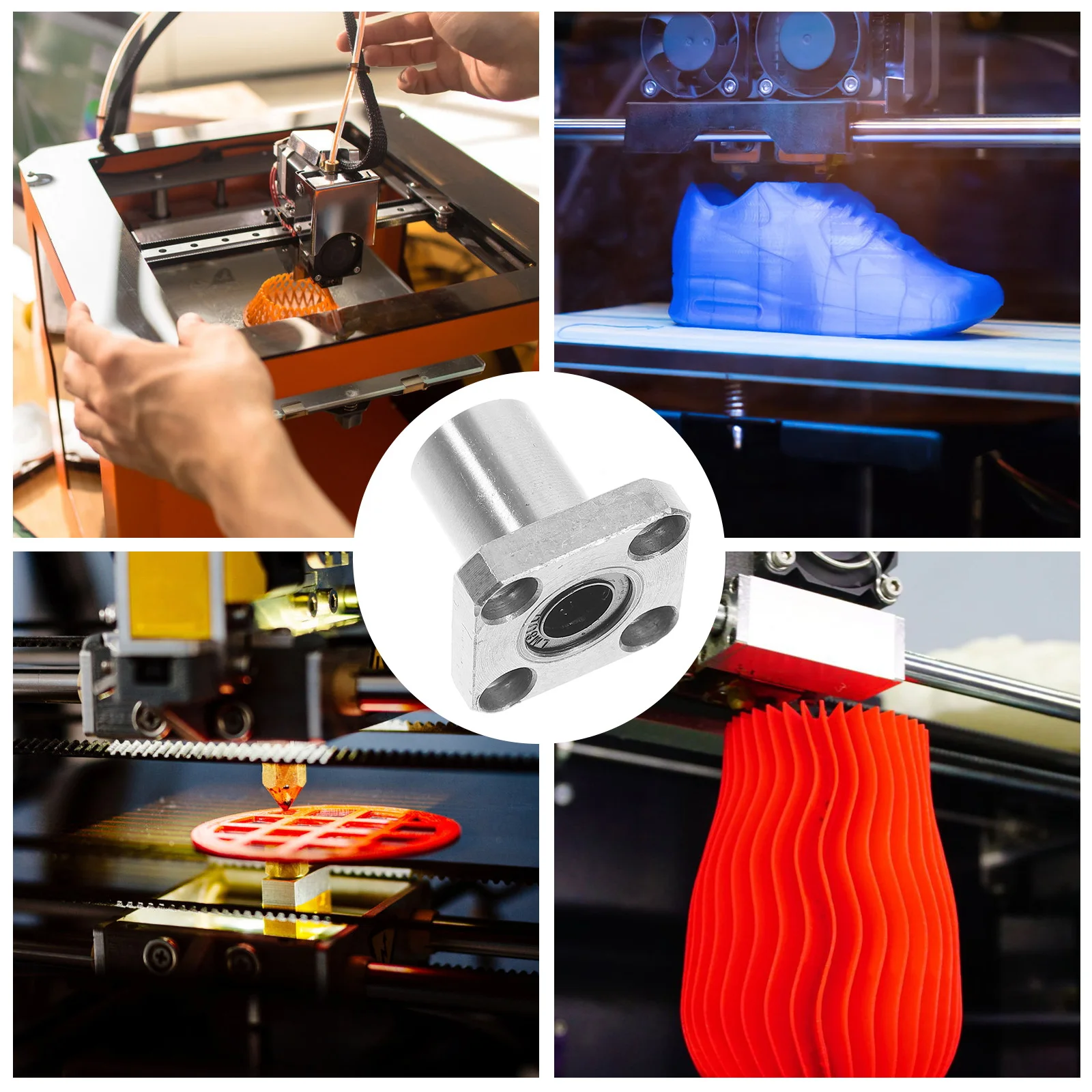 

2Pcs Flange Linear Ball Bearing High Precision Low Friction Sliding Parts 3D Printer Linear Motion Bearing Extra Long Bearings