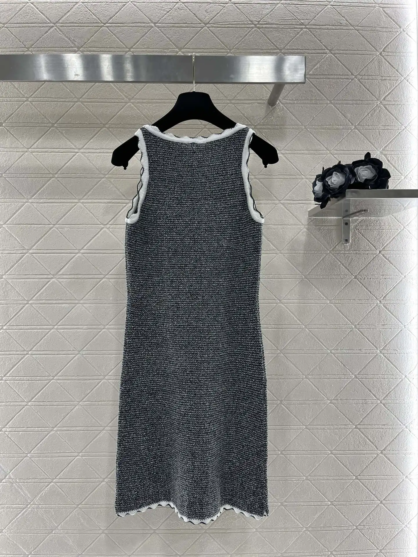 

24 Spring/Summer New Product Simple Pure Cotton Round Neck Sleeveless Knitted Dress, Slim Fit, Versatile Dress