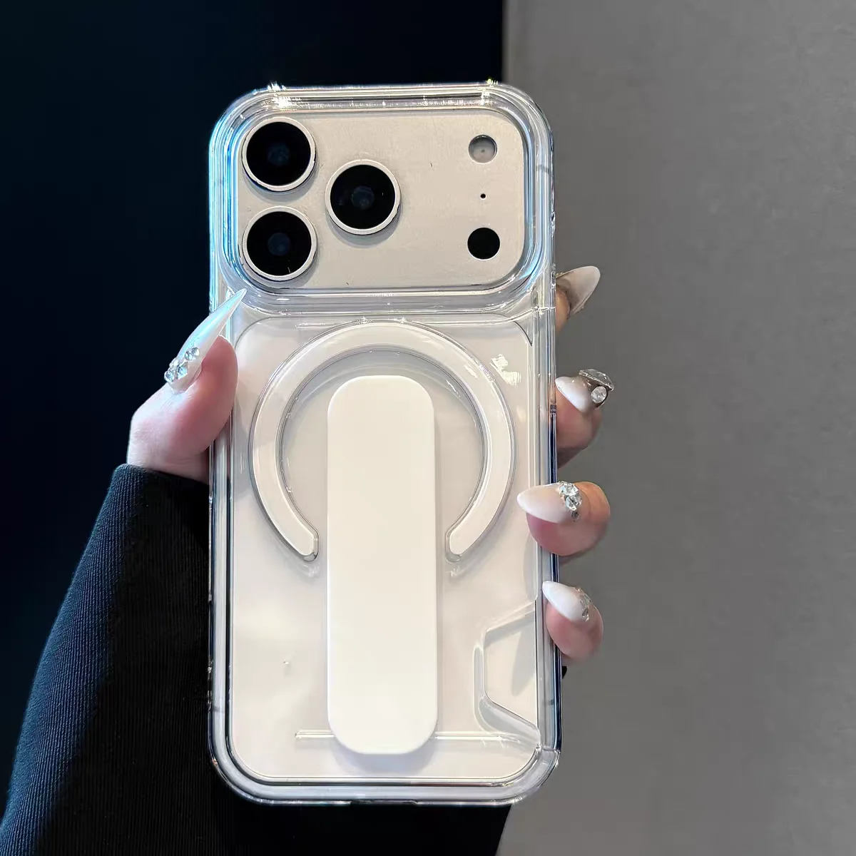 Luxuriöser HD-Kartenhalter mit klarem Display für Magsafe-Hülle für iPhone 17 16 15 14 18 Pro Max, magnetische Ladefunktion, stoßfeste Acrylhülle – Detail 9