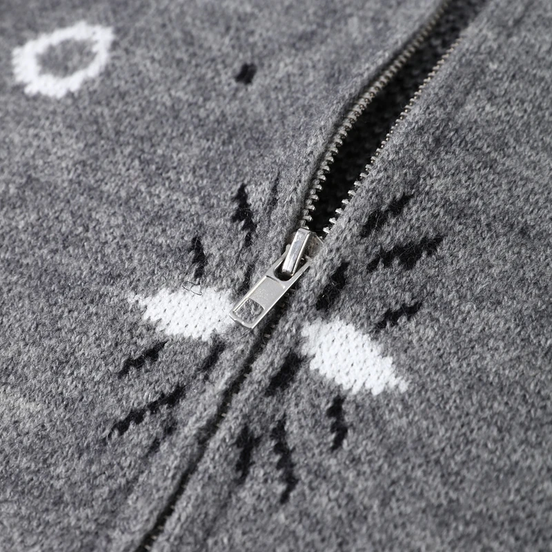 Stehkragen-Jacquard-Cardigan für Damen, modischer Langarm-Mantel mit Reißverschlusstaschen, schicke Streetwear für Damen 2026 – Detail 6