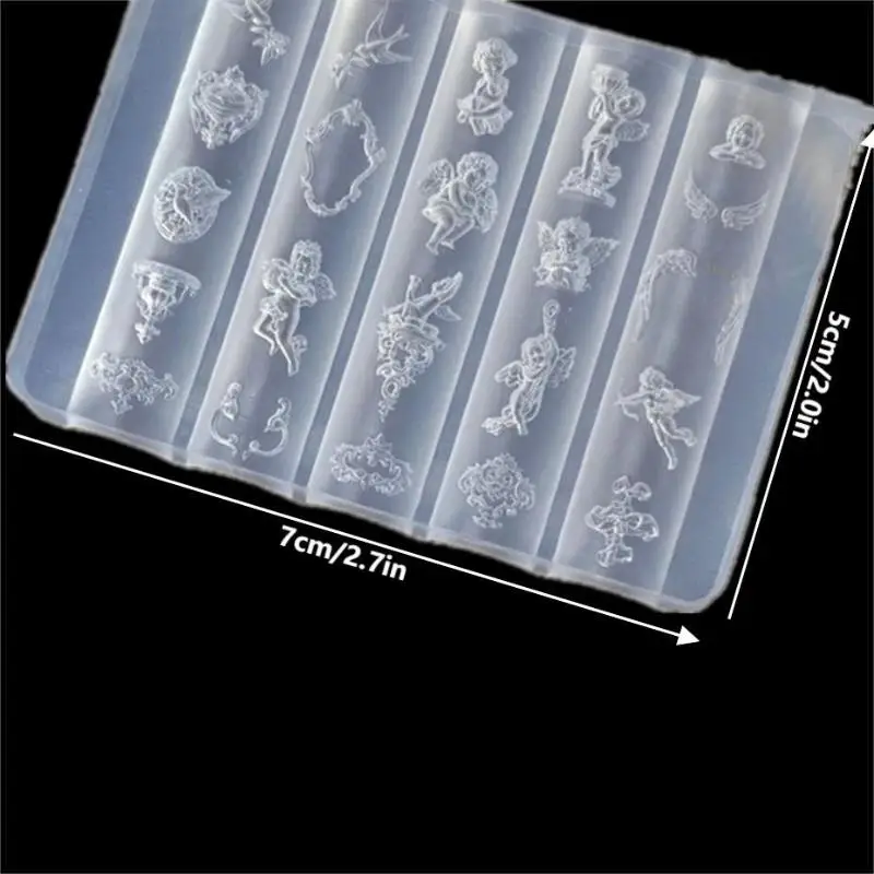 Engel Uhr 3D Silikon Nagel Form Herz Schloss Nägel Vorlagen DIY Nail art Dekorationen Stempelplatten Maniküre Design Werkzeuge