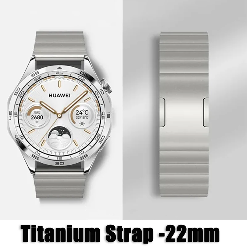 عالية الجودة التيتانيوم رمادي حزام الساعات لهواوي ساعة 3 / GT 2 برو/GT 2 46 مللي متر/GT أنيقة 22 مللي متر حزام ساعة المعصم حزام
