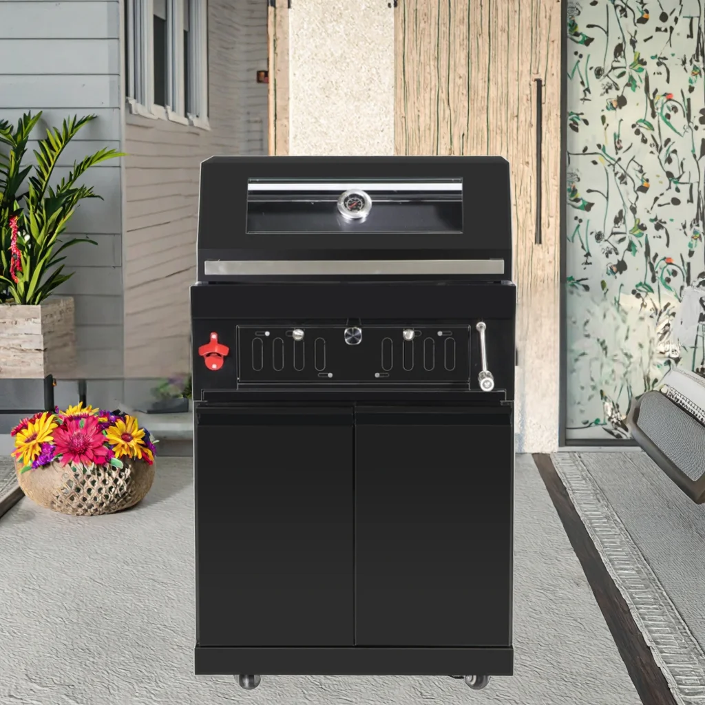 

Courtyard Stainless Steel 304 Black Titanium Trolley Charcoal-Fueled Outdoor Barbecue Grill