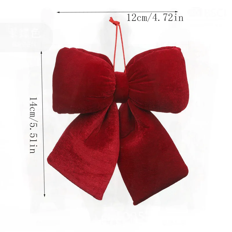 

Red Velvet Bow Christmas Fabric Decoration Pendant for Tree & Mall Atmosphere Create Festive Feel with Medium Size Velvet